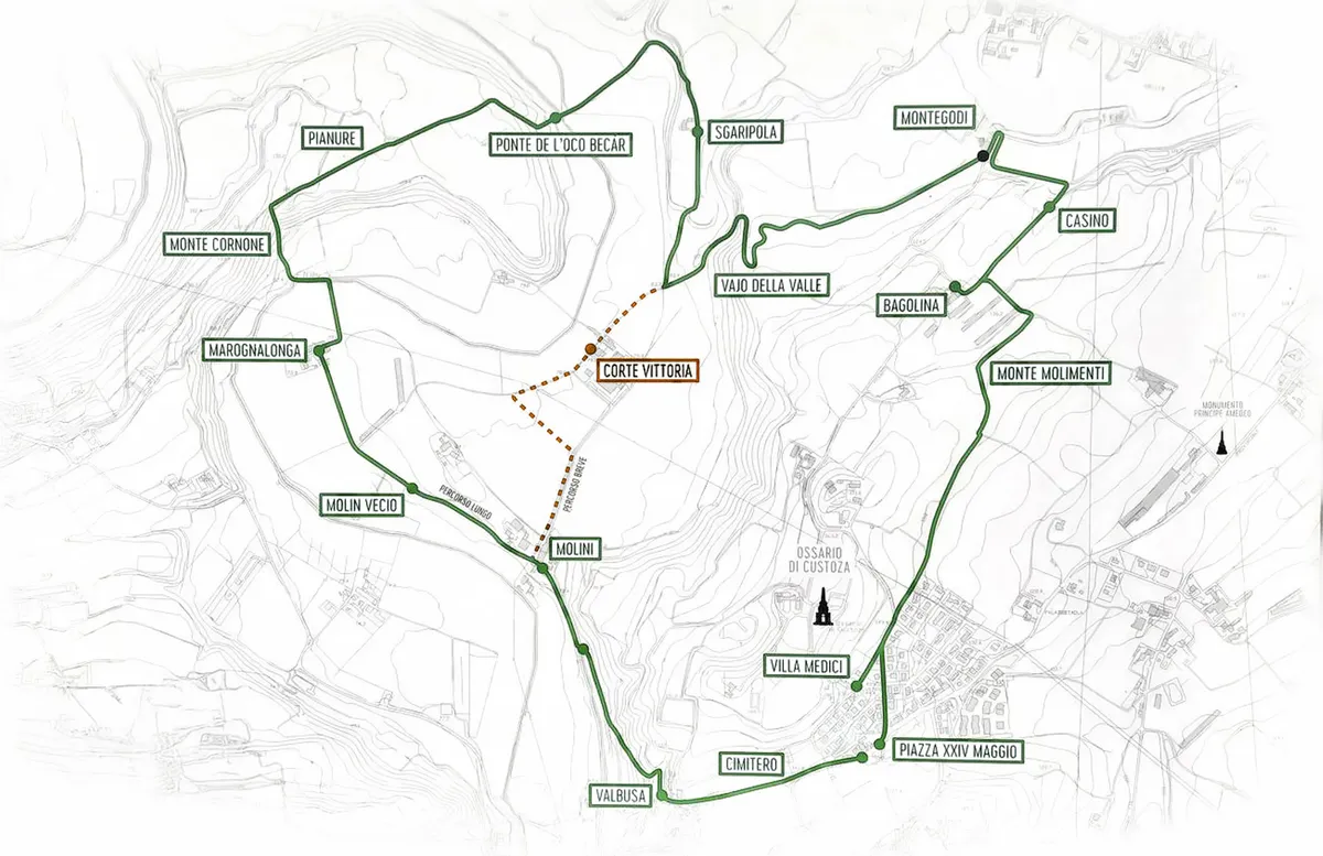 Mappa camminata dintorni Corte Vittoria